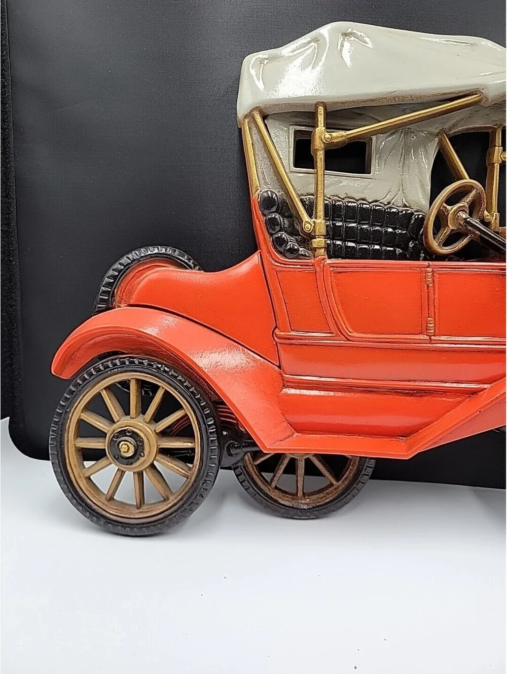 Vintage Burwood Products Company 3D Ford Model T Red Car Wall Decor Plaque 1977.